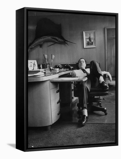 James R. Hoffa Slumped in Chair Teamsters Office-Robert W^ Kelley-Framed Premier Image Canvas