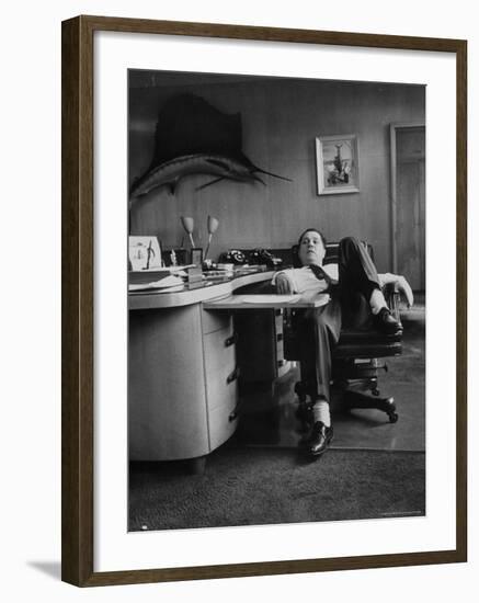 James R. Hoffa Slumped in Chair Teamsters Office-Robert W^ Kelley-Framed Premium Photographic Print