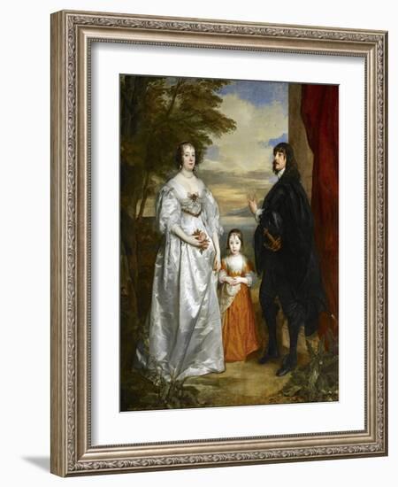 James, Seventh Earl of Derby, His Lady and Child-Sir Anthony Van Dyck-Framed Giclee Print