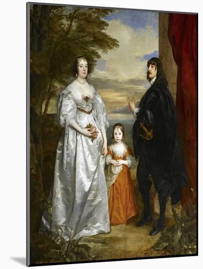 James, Seventh Earl of Derby, His Lady and Child-Sir Anthony Van Dyck-Mounted Giclee Print