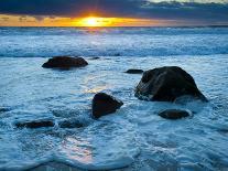 Sunset at Beach with Waves-James Shive-Framed Photographic Print