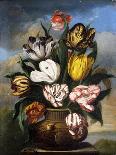 Tulips in a Vase, with a Caterpillar, a Snail, and a Fly, on a Plinth in a Landscape-James Sillett-Giclee Print