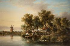 Sunlit Norfolk River Landscape-James Stark-Giclee Print