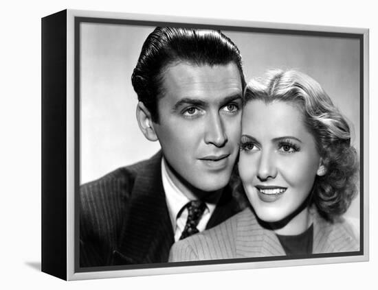 James Stewart and Jean Arthur Mr. SMITH GOES TO WASHINGTON, 1939 directed by FRANK CAPRA (b/w photo-null-Framed Stretched Canvas