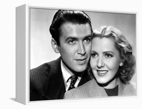 James Stewart and Jean Arthur Mr. SMITH GOES TO WASHINGTON, 1939 directed by FRANK CAPRA (b/w photo-null-Framed Stretched Canvas