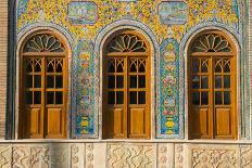 Painted woodwork on the ceiling, Pavilion, Bagh-e Narajestan (Citrus Garden), Shiraz, Iran, Middle -James Strachan-Photographic Print