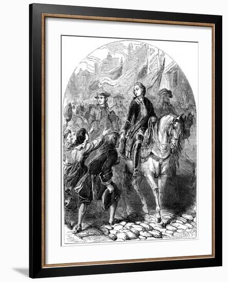 James Stuart, the Old Pretender (1688-176), Entering Dundee, 18th Century-C Sheeres-Framed Giclee Print