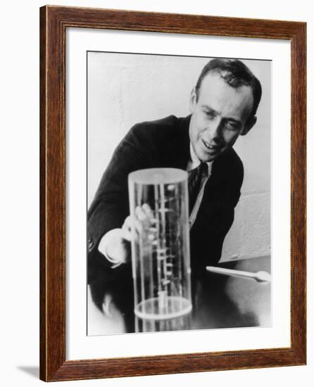 James Watson Watching a DNA Model-null-Framed Photographic Print
