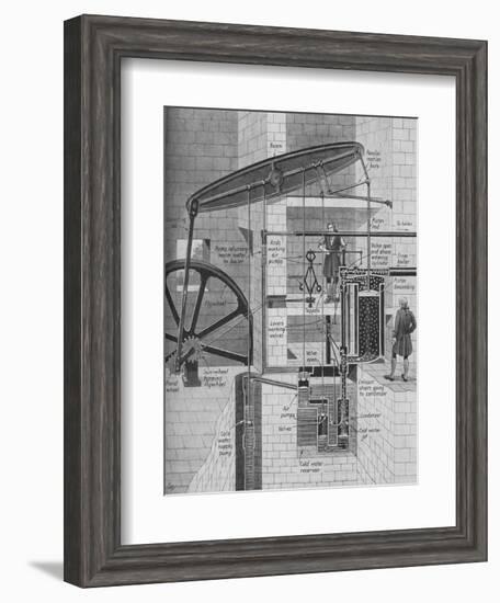 'James Watt's Steam Engine at Work', c1934-Unknown-Framed Giclee Print