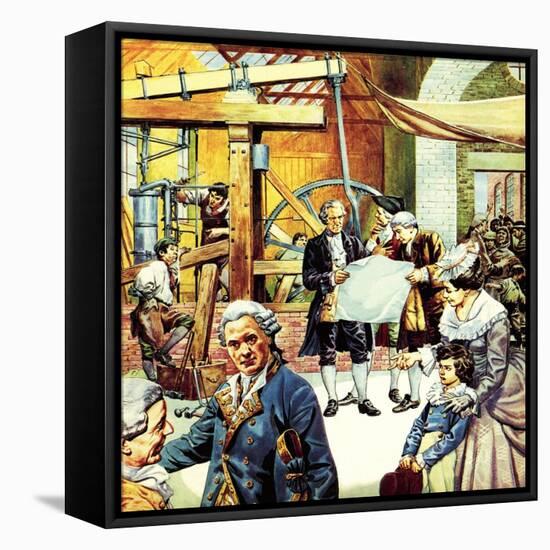 James Watt's Steam Engine-English School-Framed Premier Image Canvas