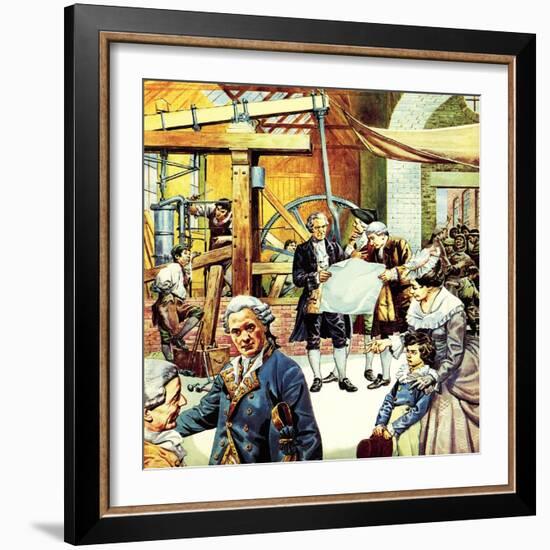 James Watt's Steam Engine-English School-Framed Giclee Print