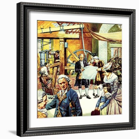 James Watt's Steam Engine-English School-Framed Giclee Print