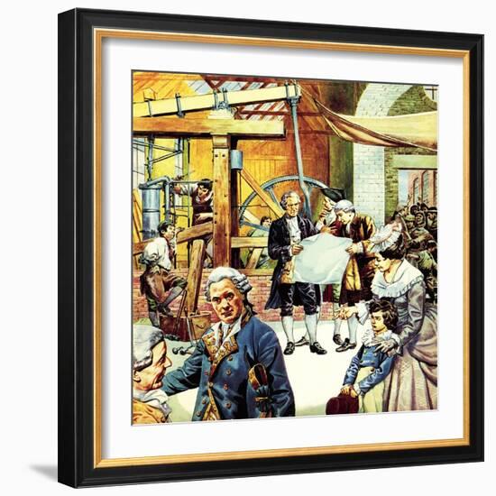 James Watt's Steam Engine-English School-Framed Giclee Print