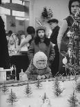 Little Boy Looking at Train Set in Moscow Department Store-James Whitmore-Photographic Print