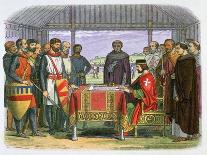 Illustration of King John signing the Magna Carta, 19th century-James William Edmund Doyle-Framed Giclee Print