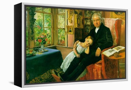 James Wyatt and His Granddaughter-John Everett Millais-Framed Stretched Canvas