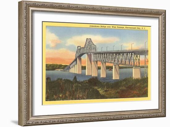 Jamestown Bridge, Narragansett Bay, Rhode Island-null-Framed Art Print