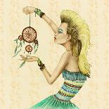 Girl with Owl-Jami Goddess-Art Print
