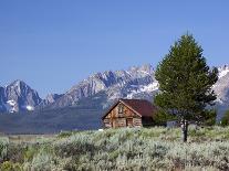 Jackson Hole Homestead and Grand Teton Range, Grand Teton National Park, Wyoming, USA-Jamie & Judy Wild-Photographic Print