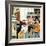 "Jammin with Dad" December 1, 1956-John Falter-Framed Giclee Print