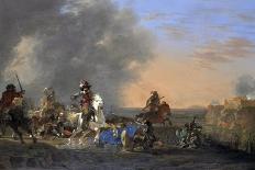 Cavalry Attack at Sunset-Jan Asselijn-Framed Art Print