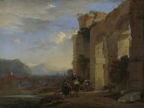 Drovers with Cattle under an Arch of the Colosseum in Rome-Jan Asselijn-Framed Art Print