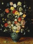 Tulips, Roses, Forget-Me-Nots and Other Flowers in a Late Ming Blue and White Vase-Jan Brueghel the Elder-Giclee Print