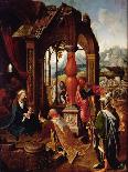 Birth of Jesus, Central Panel of Triptych-Jan de Beer-Premium Giclee Print