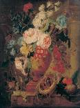 Flowers in a Terracotta Vase Decorated with Putti-Jan Frans Eliaerts-Laminated Giclee Print