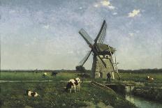 Landscape with Windmill near Schiedam. 1873-Jan Hendrik Weissenbruch-Framed Premier Image Canvas