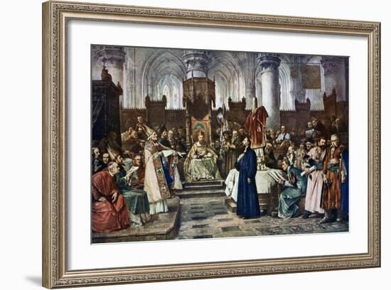 Jan Hus before the Council of Constance, 1415-Vaclav Brozik-Framed Giclee Print