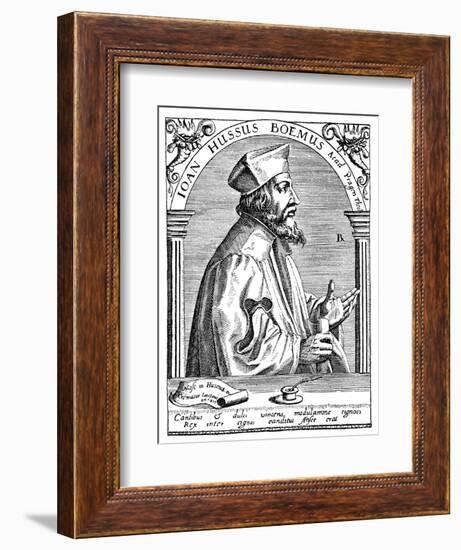 Jan Hus, from 'Weltgeschichte' by Professor Dr J von Pfluck-Harttung-Theodore de Bry-Framed Giclee Print