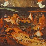 The Temptation of St. Anthony, Detail Showing the City in Flames and Demons-Jan Mandyn-Framed Giclee Print