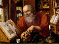 Saint Jerome, by Massys (Matsys), Jan (1510-1575). Oil on Wood, 1537. Dimension : 67X96 Cm. Art His-Jan Massys-Giclee Print