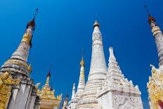 Low angle of Indein (Inn Dein) (Inn Thein) pagodas, Lake Inle, Shan State, Myanmar (Burma)-Jan Miracky-Photographic Print