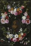 Garland of Flowers Surrounding a Bust of Flora-Jan Philip Van Thielen-Framed Art Print