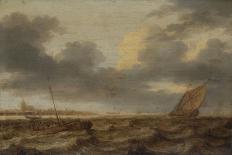 Seascape with Several Small Fishing Boats in Troubled Water-Jan Porcellis-Art Print