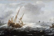 Ships in a Storm on a Rocky Coast, 1614-1618-Jan Porcellis-Framed Giclee Print