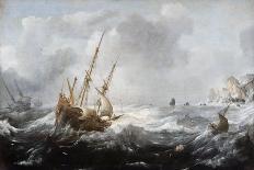 Ships in a Storm on a Rocky Coast, 1614-1618-Jan Porcellis-Framed Giclee Print