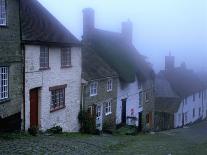 Street of "Gold Hill" Shrouded in Fog, Shaftesbury, Dorset, England-Jan Stromme-Framed Premier Image Canvas