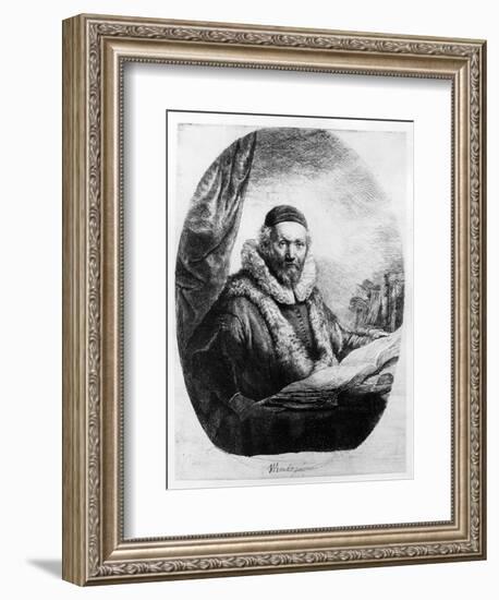 Jan Uytenbogaert, Preacher of the Remonstrants, 1635 (Etching)-Rembrandt van Rijn-Framed Giclee Print