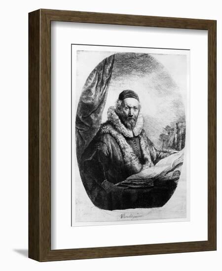 Jan Uytenbogaert, Preacher of the Remonstrants, 1635 (Etching)-Rembrandt van Rijn-Framed Giclee Print