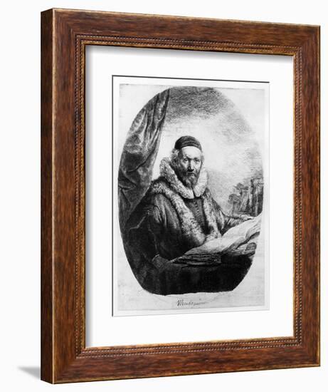 Jan Uytenbogaert, Preacher of the Remonstrants, 1635 (Etching)-Rembrandt van Rijn-Framed Giclee Print