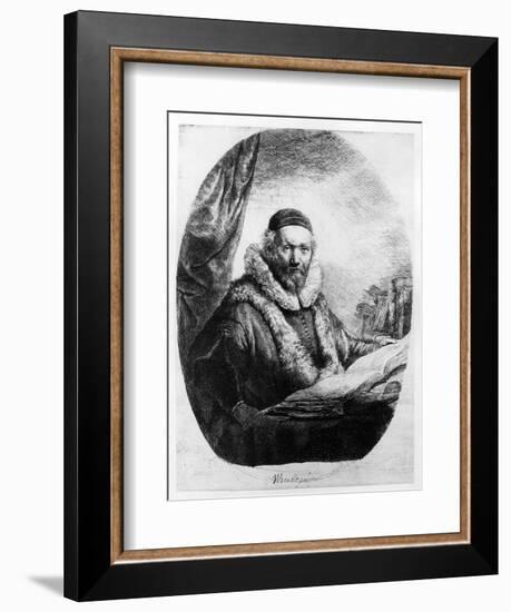 Jan Uytenbogaert, Preacher of the Remonstrants, 1635 (Etching)-Rembrandt van Rijn-Framed Giclee Print