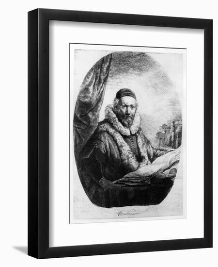 Jan Uytenbogaert, Preacher of the Remonstrants, 1635 (Etching)-Rembrandt van Rijn-Framed Giclee Print