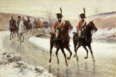 A Lancer of Napoleon's Polish Guards on Winter Patrol-Jan Van Chelminski-Giclee Print