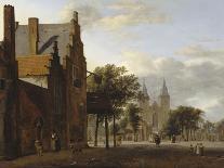 View of the Oude Delft Canal, Delft, C.1660 (Oil on Panel)-Jan Van Der Heyden-Giclee Print