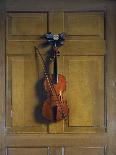 Violin and Bow Hanging on a Door-Jan van der Vaardt-Framed Premier Image Canvas