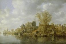 Habitations rustiques près d'un canal-Jan Van Goyen-Framed Giclee Print