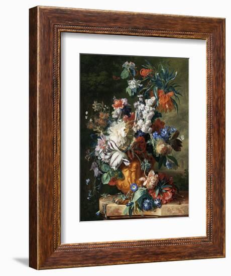 Jan van Huysum, Bouquet of Flowers in an Urn-Dutch Florals-Framed Art Print
